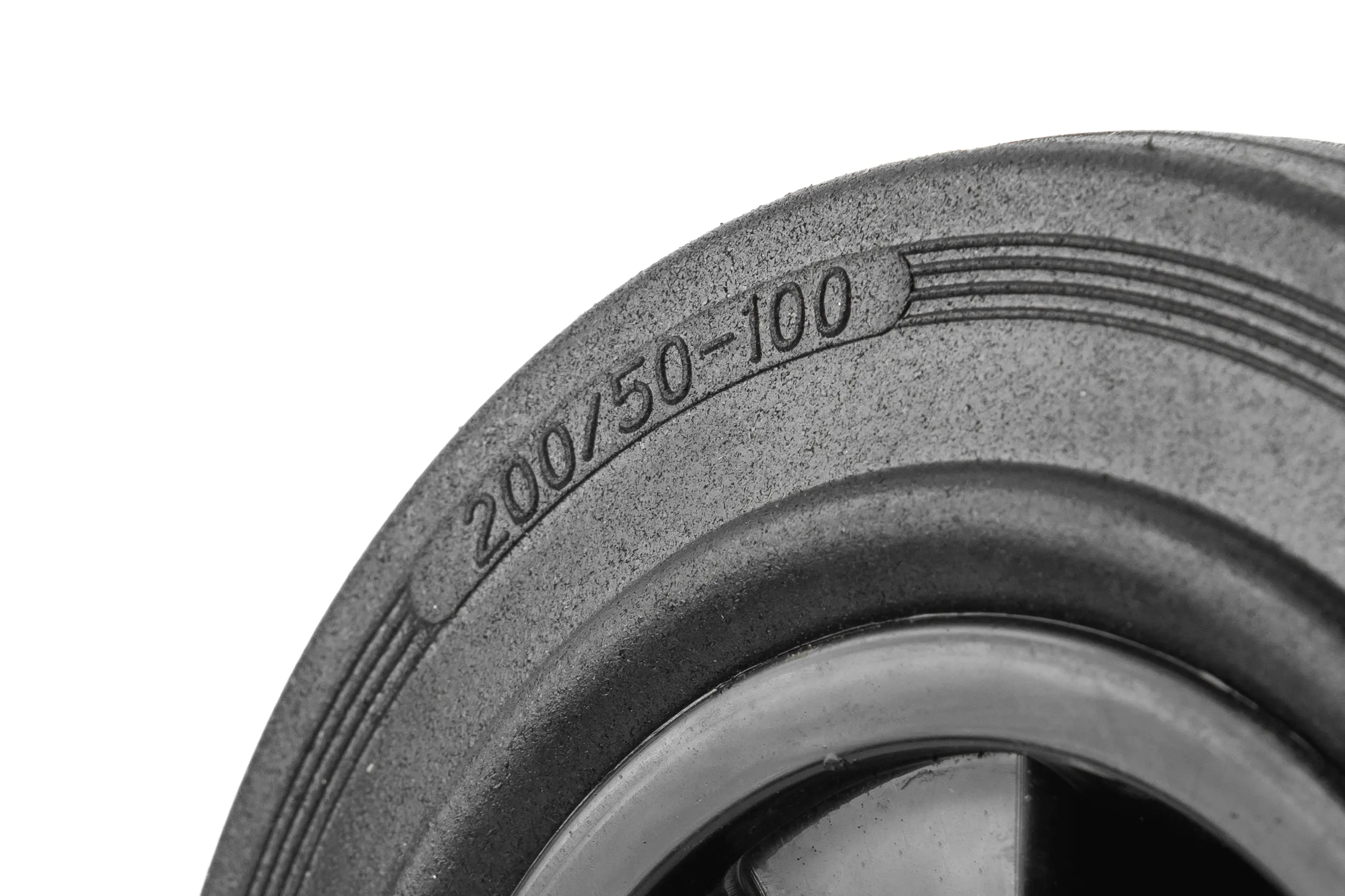 Колесо для евроконтейнеров 200 мм (пл., поворотное, черная резина, пласт. обод, подшипник скольжения) - SC80K