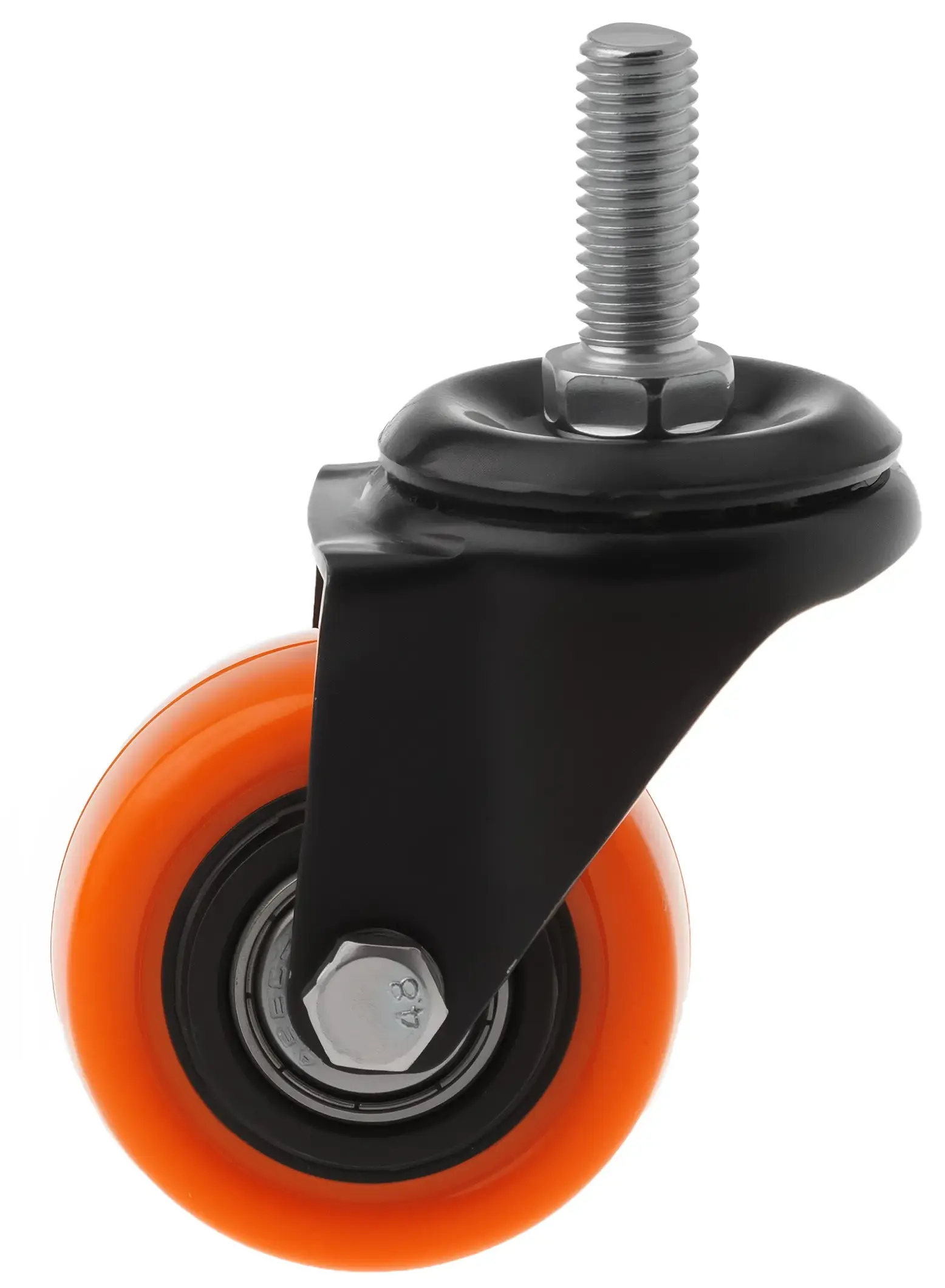 SCzt 25o - Мебел. оранжевое колесо 50 мм (болт - 10, PVC, полипропил. обод, подшипник)